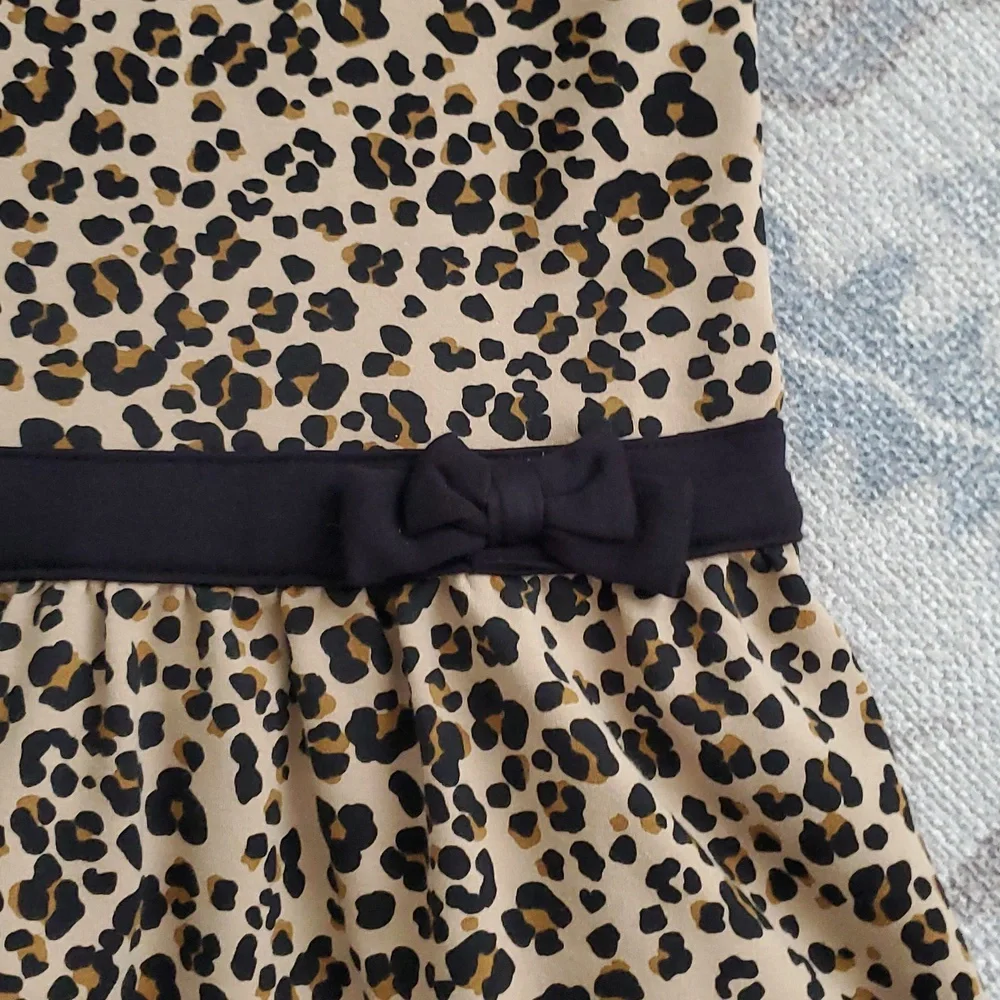 Gymboree Girls Leopard Animal Print Bow Dress Sz6
